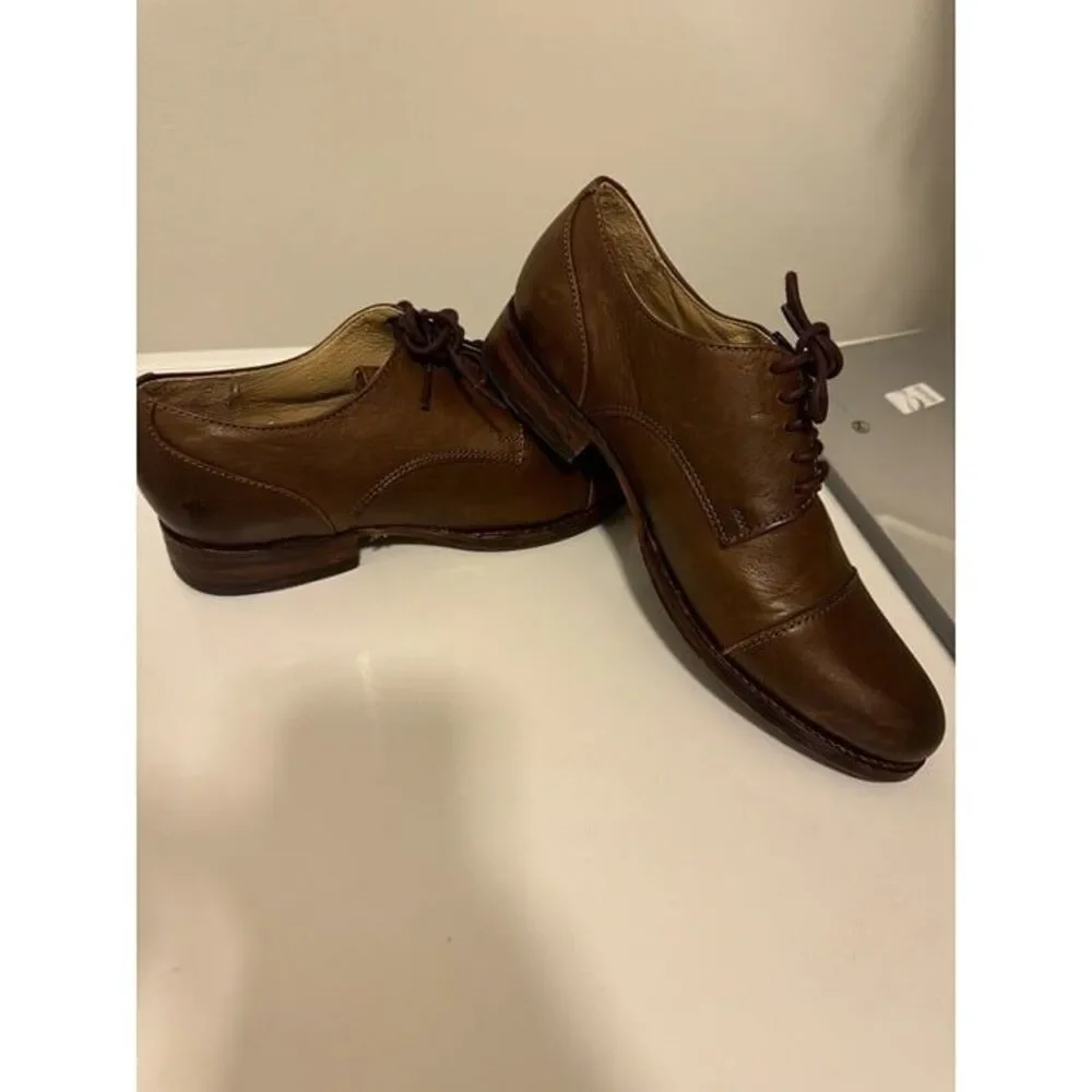 Frye Mens Leather Oxford Dress Shoes Size  9.5B Brown 74299 Lace Casual‎ Classic